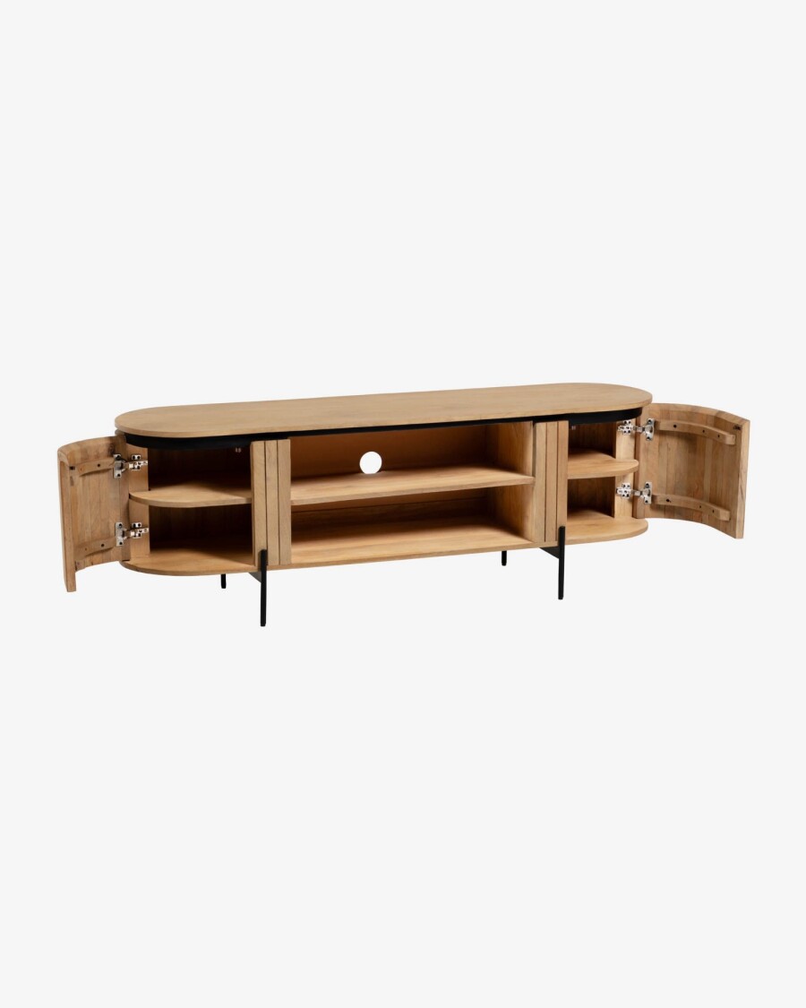 Mueble TV Licia 160 x 55 cm de madera maciza de mango Mueble TV Licia 160 x 55 cm de madera maciza de mango