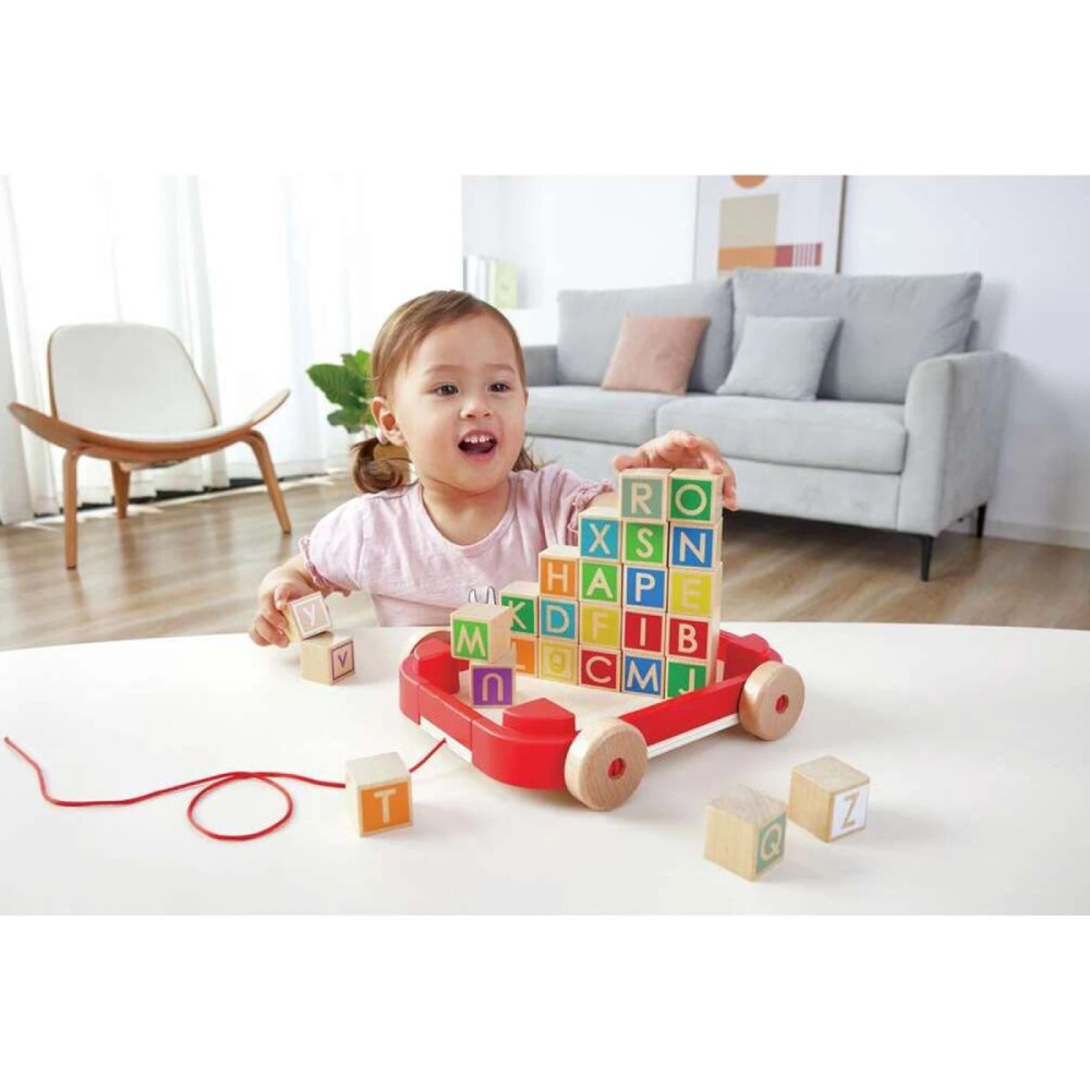 Carro arrastre con bloques de madera HAPE Carro arrastre con bloques de madera HAPE