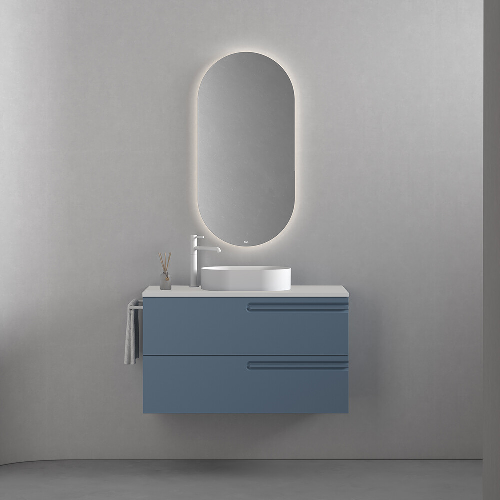 MUEBLE DE BAÑO ECONIC 100 CM AZUL VAPOR CON ENCIMERA Mueble De Baño Econic 100 Cm Azul Vapor Con Encimera