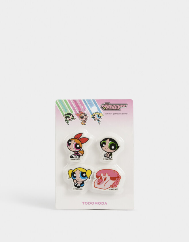 Útiles Varios Set De Gomas De Borrar "chicas Superpoderosas" - Combinacion Multicolor