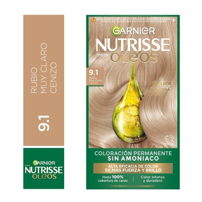 Tinta Garnier Nutrisse Oleos N°9.1 Rubio Cenizo Tinta Garnier Nutrisse Oleos N°9.1 Rubio Cenizo