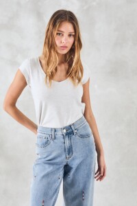 Remera Algodón Elastano Gris Melange