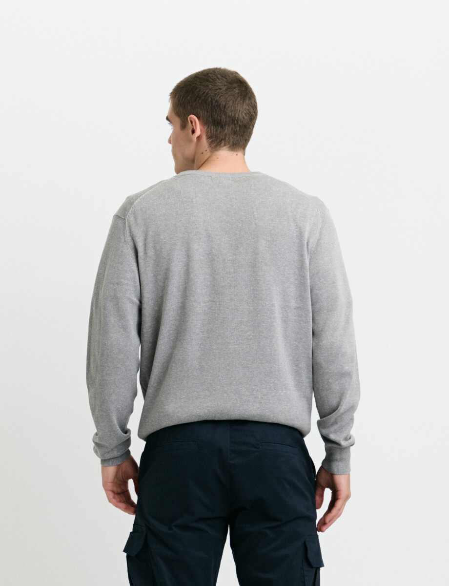 470985 SWEATER HARRINGTON LABEL Gris Medio
