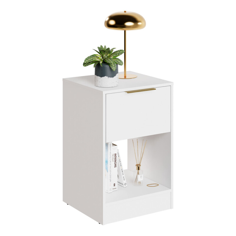 Mesa De Luz Moderna Dormitorio Para Cabecera Moderna Paris Blanco