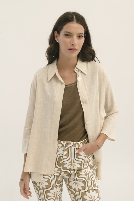 CAMISA LINO VIVI BEIGE