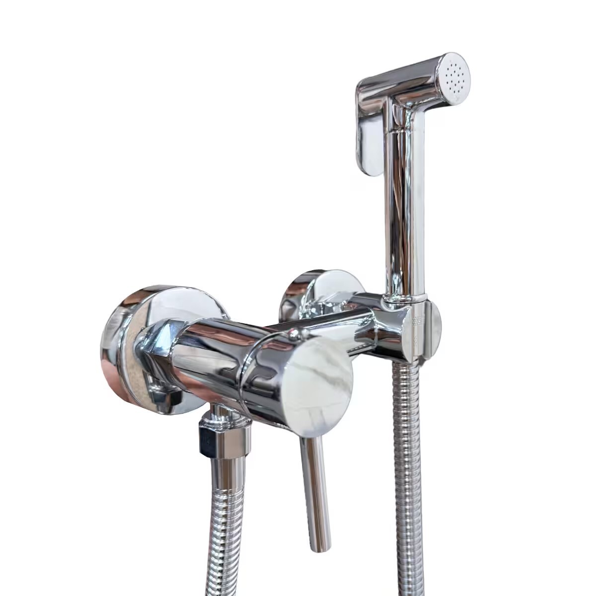 Grifería De Ducha Higiénica Monocomando Exterior Milano Cromada Brillante 