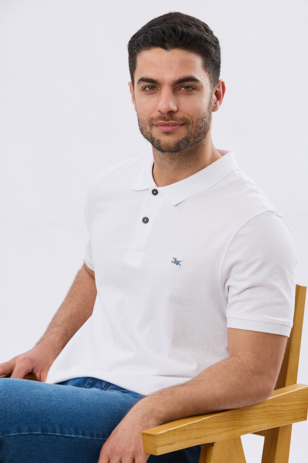 REMERA POLO LISA JERSEY Blanco
