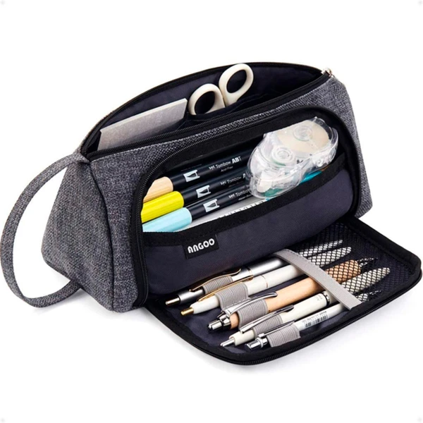 Estuche Cartuchera para Lápices Estudiante Escolar Gris