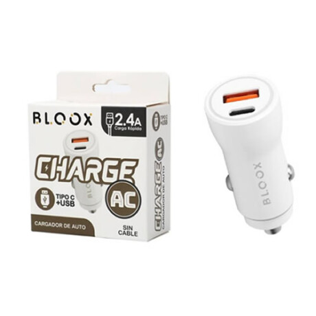 Cargador Auto BLOOX 38W USB A + USB C/PD (sin Cable) Cargador Auto BLOOX 38W USB A + USB C/PD (sin Cable)
