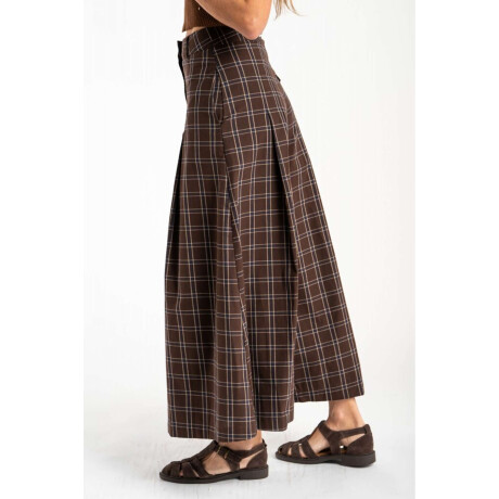 Pantalón Extra Wide Cuadros Marino