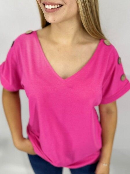 T-SHIRT SLOWLY C238 FUCSIA