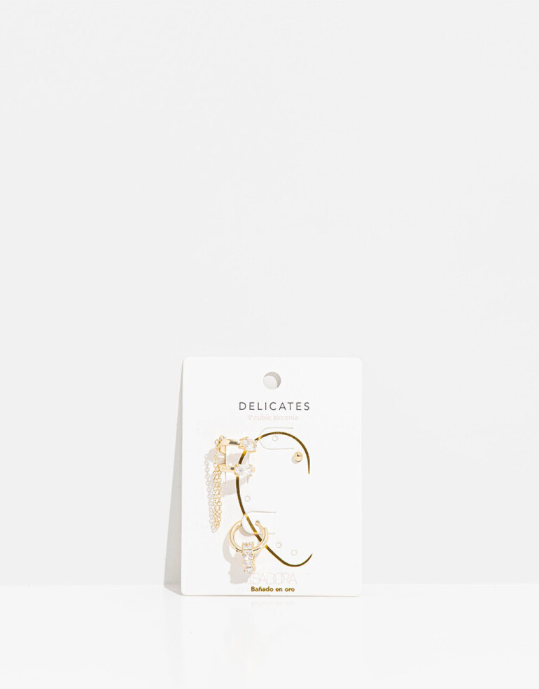 Aros Sets Strass Set De Aros Con Cubic Zirconia - Dorado