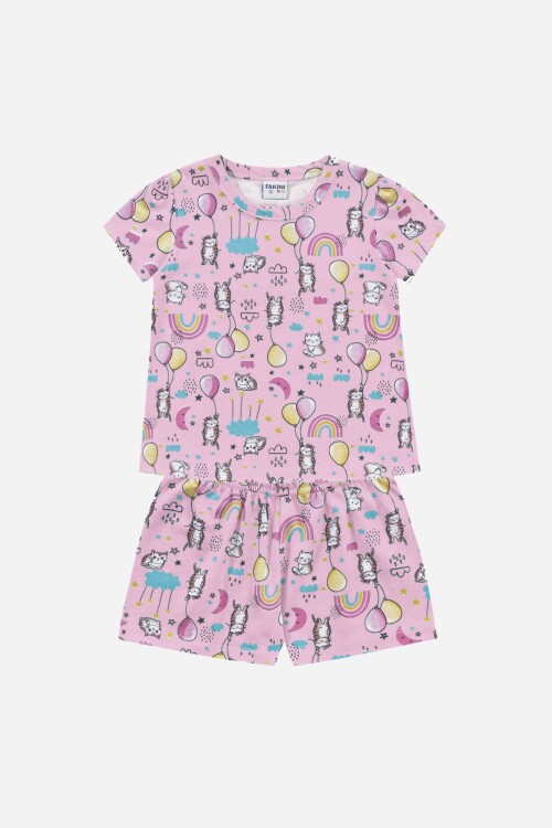 Conj. pijamas para niñas (blusa y shorts) ROSA