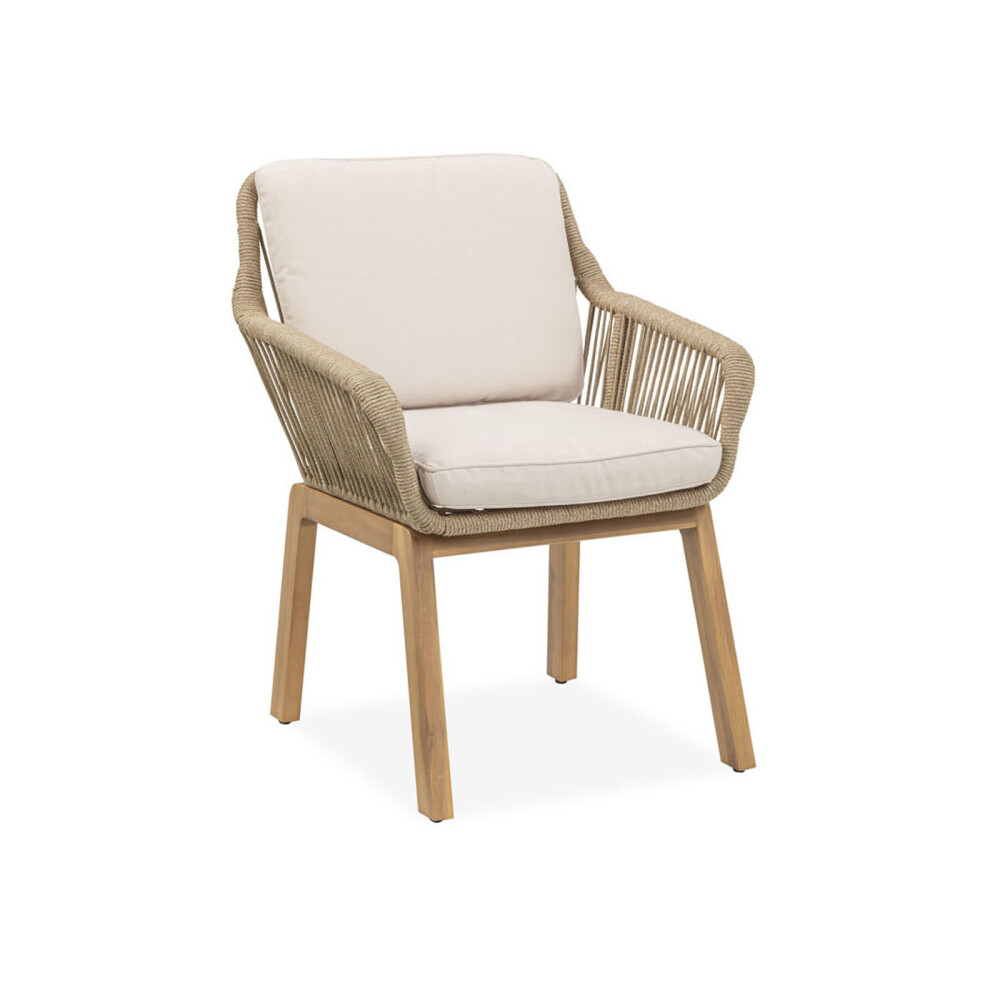 SET DE COMEDOR EXTERIOR MADERA-ACACIA NATURAL-BEIGE CAMEO