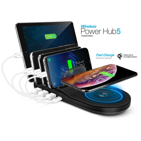 Hub de Carga - Naztech. Puertos USB y Carga Inalámbrica 001