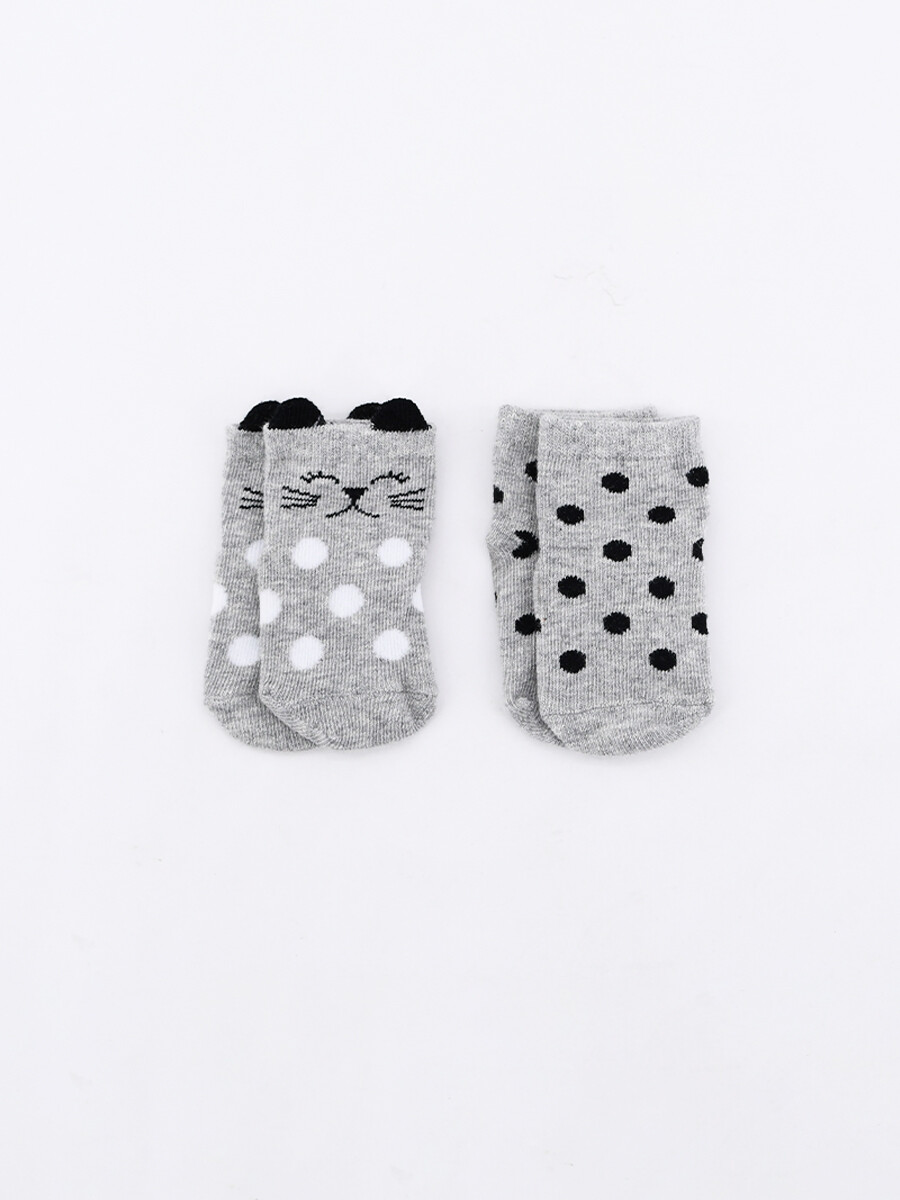 MEDIA ALGODÓN PACK X2 - GRIS 