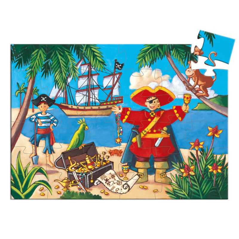 Puzzle Silueta Djeco 36 Pzas El Pirata y su Tesoro Puzzle Silueta Djeco 36 Pzas El Pirata y su Tesoro