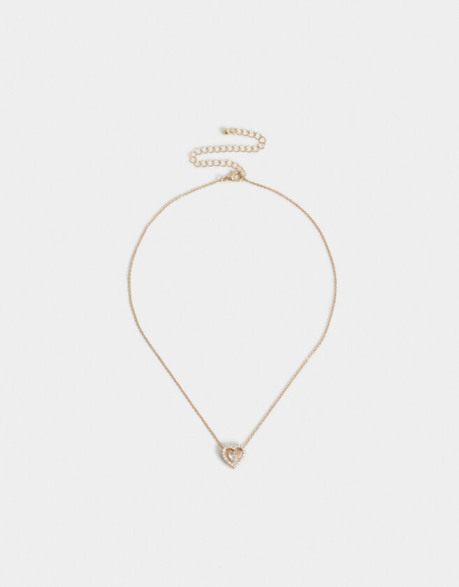 Cadena Corta con Dije Con cubic zirconia Cortos - Dorado