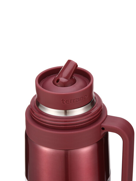 Termo 1Lt. Premium Manija Rigida Metalizado Rojo