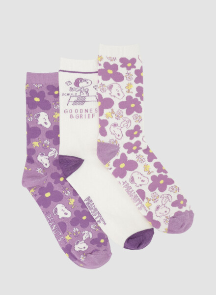 Pack x3 medias dama media caña  snoopy Variante 26