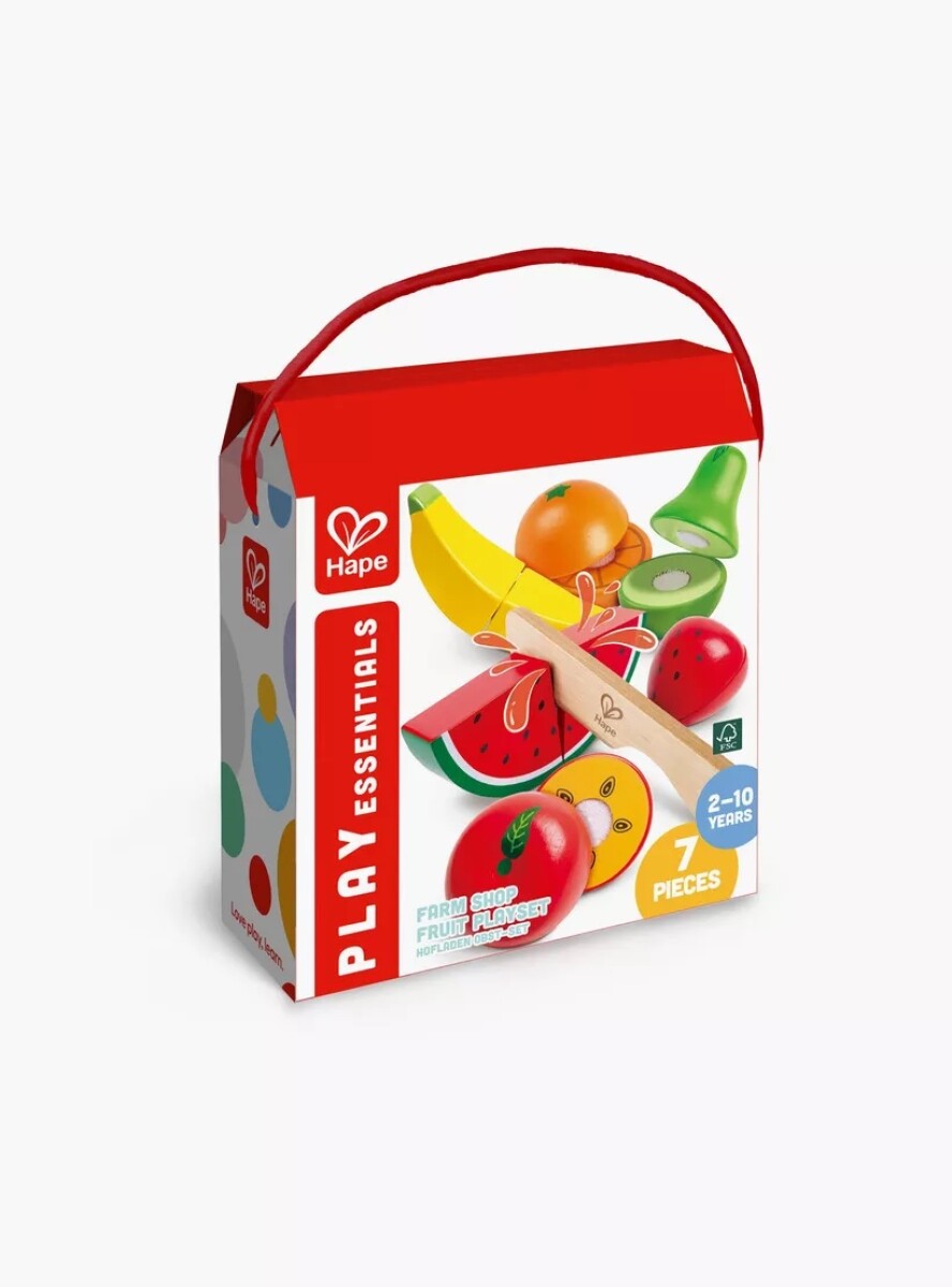 Juego de frutas de madera de 7 piezas de la tienda de la granja de Hape 