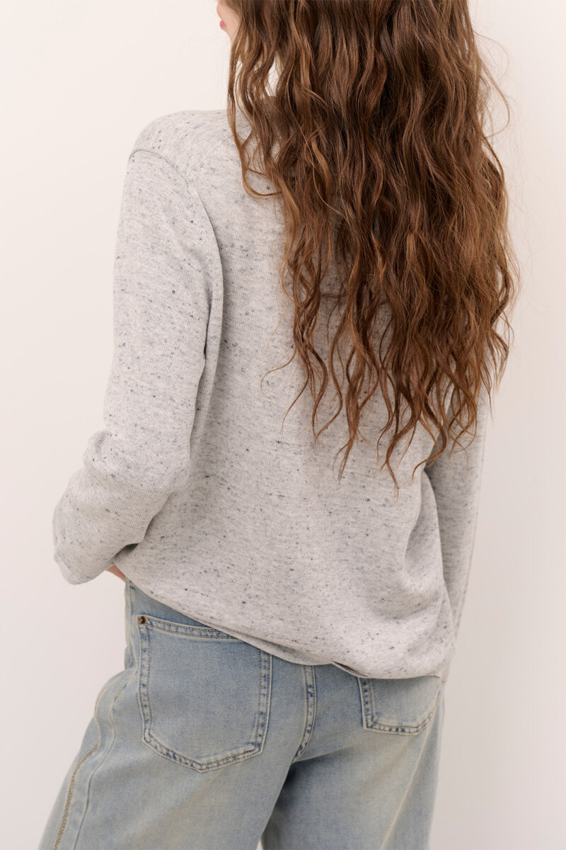 SWEATER V BOUTONE GRIS