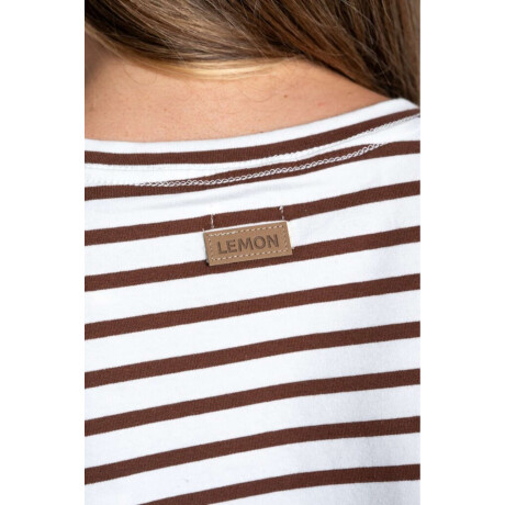 Remera Algodonn Elastano Rayada Chocolate