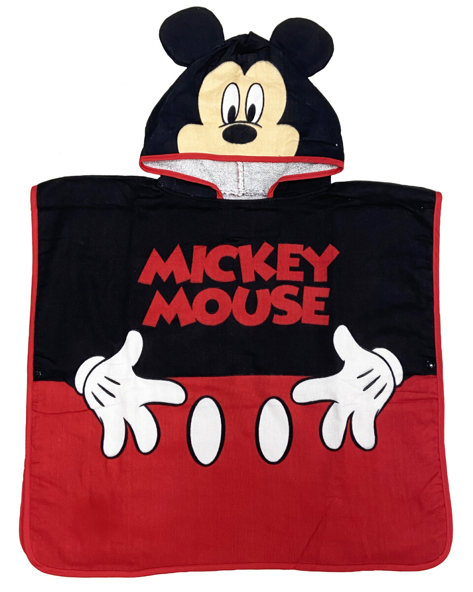 Bata estilo poncho para niños diseño Mickey 