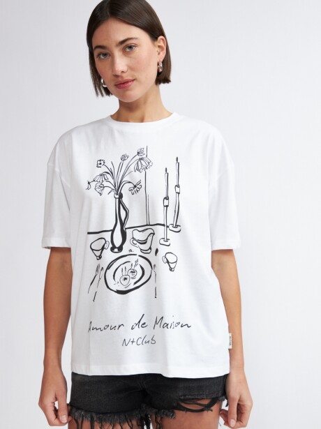 REMERA SATIVA BLANCO