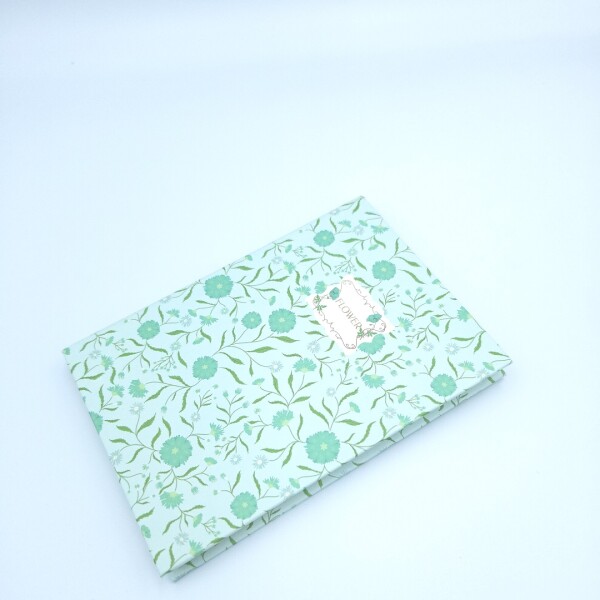 Cuaderno floreado A6 verde