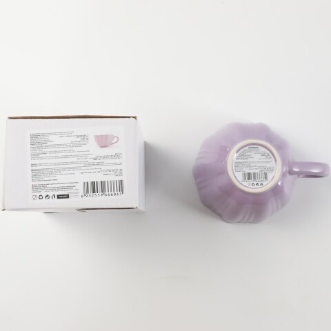 TAZA CERÁMICA FLOR ELEGANTE (240 ML / VIOLETA) TAZA CERÁMICA FLOR ELEGANTE (240 ML / VIOLETA)