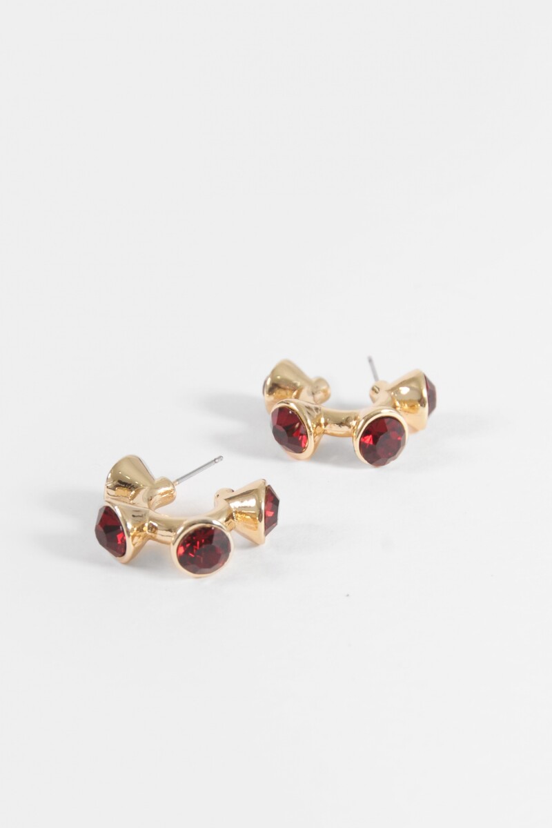 Aros piedritas dorado