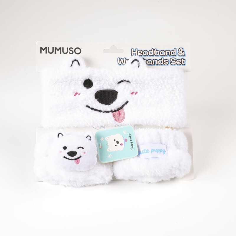 SET DE BANDAS PARA LA CABEZA Y MUÑECAS (PUPPY DUODUO-BLANCO) SET DE BANDAS PARA LA CABEZA Y MUÑECAS (PUPPY DUODUO-BLANCO)