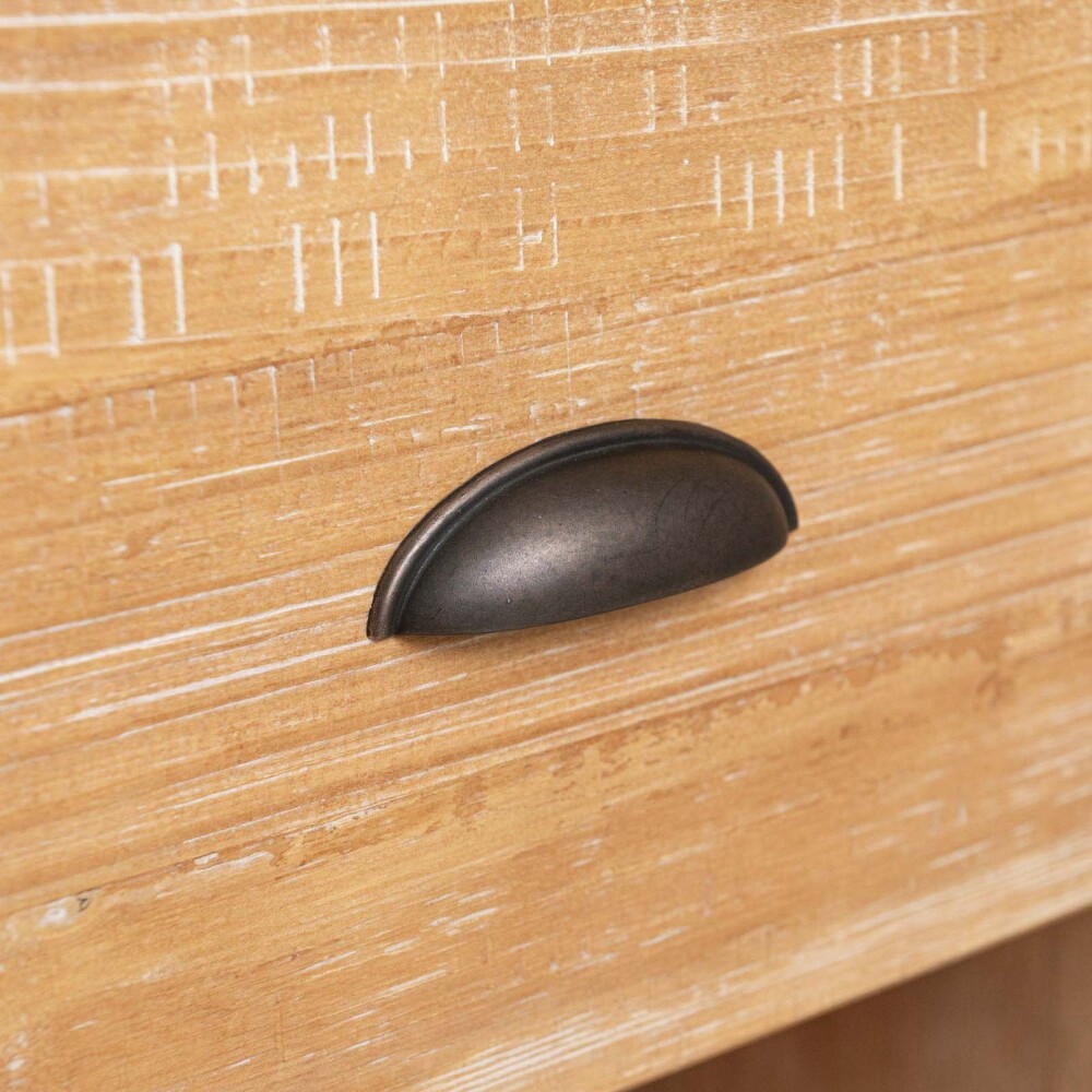 MESA DE LUZ 1 CUERPO MADERA NATURAL-BEIGE MONTAUK