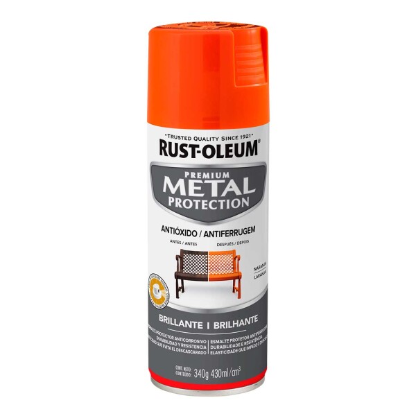 Esmalte Aerosol Metal Protection Naranja Brillante 340Gr Rust Oleum