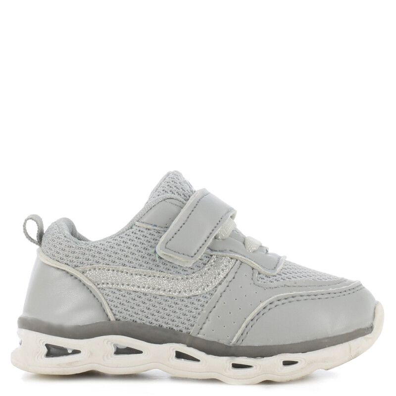 Championes de Niña Push con velcro y glitter NINA Gris