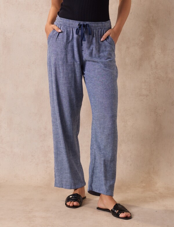 Pantalon Lino AZUL