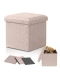 PUFF PLEGABLE DE LINO BEIGE