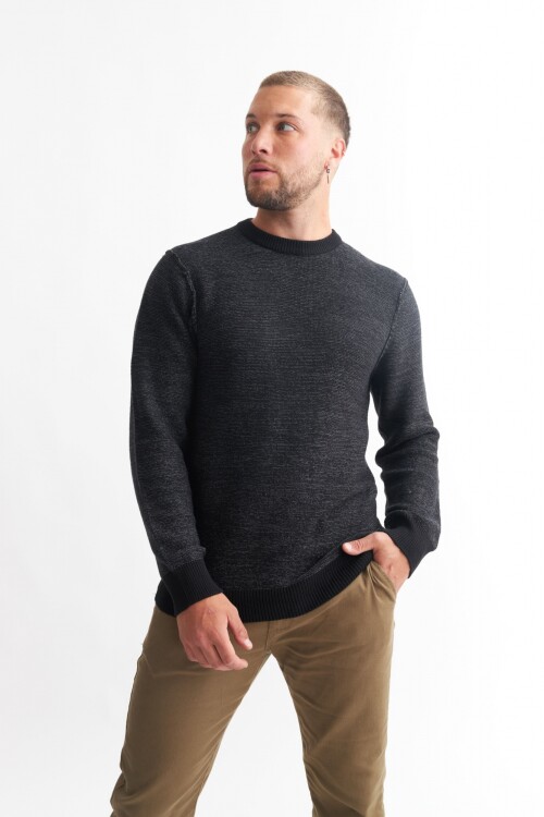 Sweater melange NEGRO