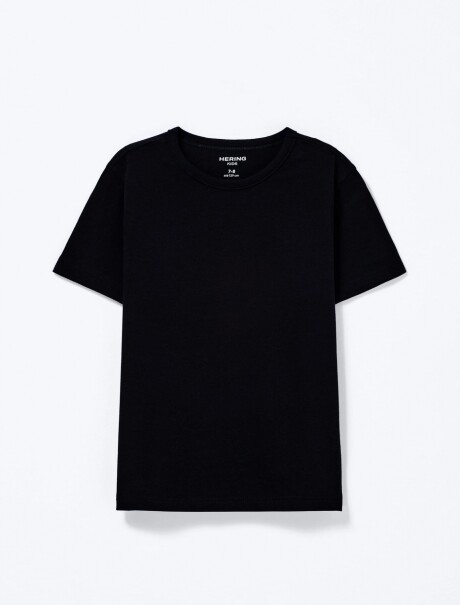 CAMISETA BÁSICA INFANTIL MANGA CORTA NEGRO