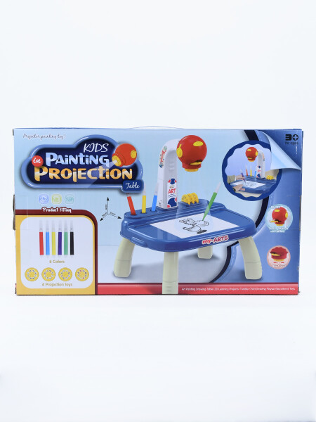 MESA CON PROYECTOR AZUL