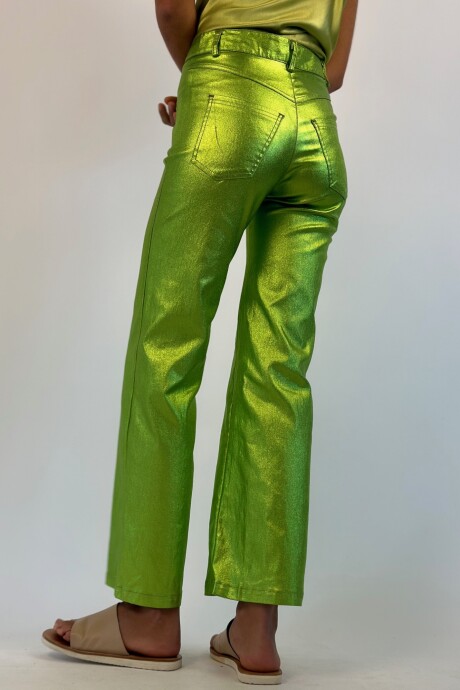 PANTALON METALIZADO AMARANTO Verde