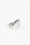 Anillo machacado ajustable acero plateado