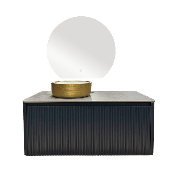 CONJUNTO DE BAÑO HABITARE MODELO SY1051-100 / MUEBLE + BACHA + ESPEJO CIRCULAR C/ LUZ LED 900*820 Conjunto De Baño Habitare Modelo Sy1051-100 / Mueble + Bacha + Espejo Circular C/ Luz Led 900*820