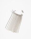 Aros Pasantes Metal Earcuff Cadenas - Plateado Rodio