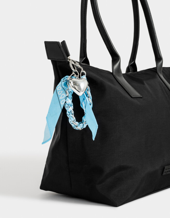Llavero Metal Llavero Y Charm Con Trenza Bandana - Azul Celeste