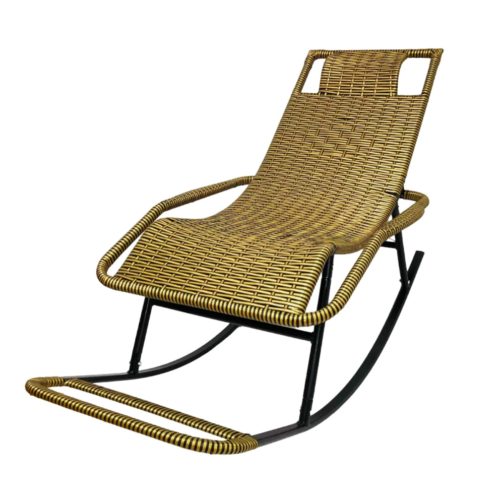 Silla Mecedora Mykonos ratán Beige