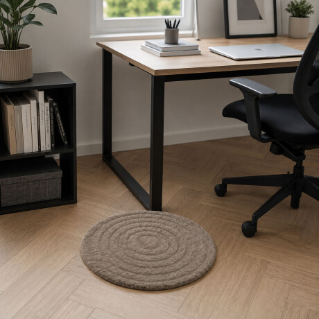Alfombra Felpudo Redondo Ø 40Cm Deco Hogar Living Oficina Marrón