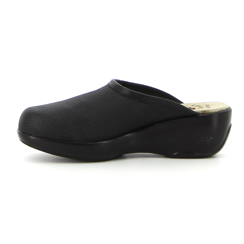 Zueco Country Clasico de Mujer Calado Napa Cubalan C/Forro Negro