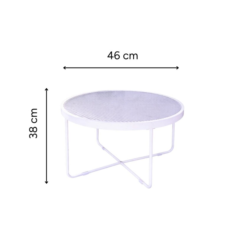 YBL46 Mesa Redonda Vidrio Small 46x46x38cm - Blanca